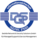 Logo of our ISO 27001 certificate
